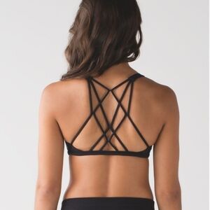 Lululemon Free To Be Zen Bra. Black. Strappy Crossed Back. Size 10. No Pads.